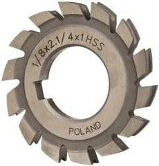 Value Collection - 1/16" Radius, 1/8" Circle Diam, 2-1/4" Cutter Diam, Arbor Connection, Concave Radius Cutter - High Speed Steel, Uncoated, 14 Teeth - USA Tool & Supply