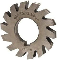 Value Collection - 5/64" Radius, 5/32" Circle Diam, 2-1/4" Cutter Diam, 0.1563" Cutting Width, Arbor Connection, Concave Radius Cutter - High Speed Steel, Oxide Finish, Form Relieved, 10 Teeth - USA Tool & Supply