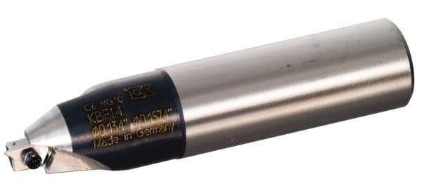 Kennametal - 0.182 to 3/16" Diam, Straight Shank, 19.05mm Body Shank Diam, 45° Combo Chamfer and Countersink Drill - 5mm Drill Shank Diam, 3.41020R901 Insert, 3.34" OAL - USA Tool & Supply