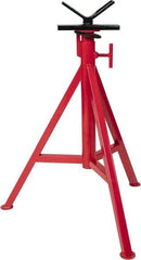 Value Collection - 1/4" to 12" Pipe Capacity, Adjustable Pipe Stand with Vee Head - 27" to 47" High, 2,500 Lb Capacity - USA Tool & Supply