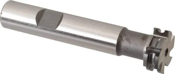 Made in USA - 1/16" Radius, 1/8" Circle Diam, 3/4" Diam x 0.26" Wide Cut, High Speed Steel Concave Radius Cutter - 3" OAL, 1/2" Shank Diam, Shank Connection, Uncoated, Form Relieved, 6 Teeth, Weldon Flat - USA Tool & Supply