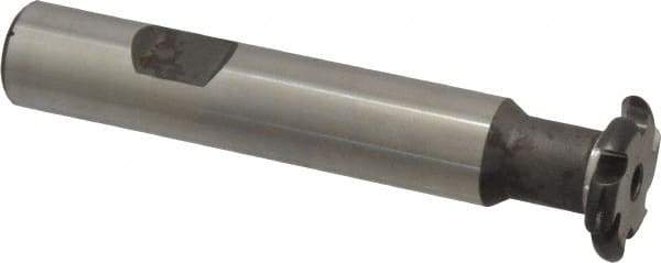 Made in USA - 1/16" Radius, 1/8" Circle Diam, 3/4" Cutter Diam, Shank Connection, Convex Radius Cutter - 1/2" Shank Diam, 3" OAL, High Speed Steel, Uncoated, Form Relieved, 6 Teeth, Weldon Flat - USA Tool & Supply