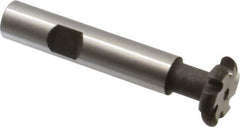 Made in USA - 3/32" Radius, 3/16" Circle Diam, 7/8" Cutter Diam, Shank Connection, Convex Radius Cutter - 1/2" Shank Diam, 3" OAL, High Speed Steel, Uncoated, Form Relieved, 6 Teeth, Weldon Flat - USA Tool & Supply