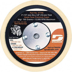 Dynabrade - 5" Diam Disc Backing Nonvacuum Replacement Pad - Soft Density, 13,000 RPM - USA Tool & Supply