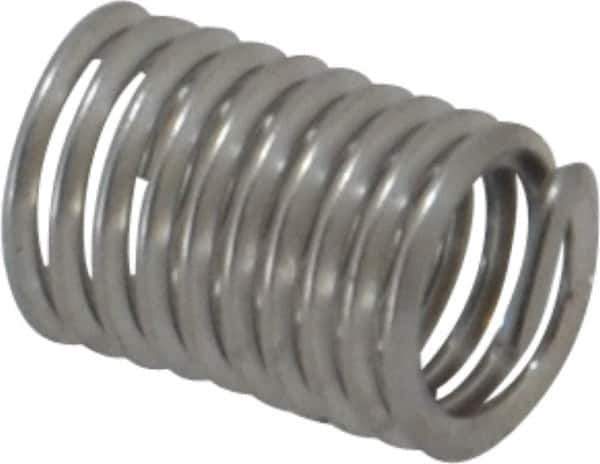 Recoil - #10-32 UNF, 0.38" OAL, Free Running Helical Insert - 9-1/2 Free Coils, Tanged, Stainless Steel, Bright Finish, 2D Insert Length - USA Tool & Supply