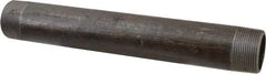 Made in USA - Schedule 80, 1-1/2" Diam x 12" Long Black Pipe Nipple - Threaded - USA Tool & Supply