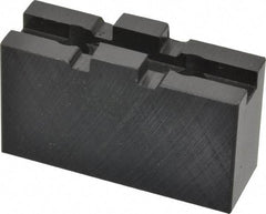 Bison - 5" Chuck Capacity, Tongue & Groove Attachment, Square Soft Lathe Chuck Jaw - 1 Jaw, Steel, 1-1/4" Btw Mount Hole Ctrs, 2-1/2" Long x 7/8" Wide x 1.52" High, 5/16" Groove - USA Tool & Supply