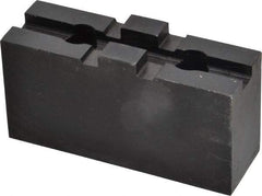 Bison - 6 to 6-1/4" Chuck Capacity, Tongue & Groove Attachment, Square Soft Lathe Chuck Jaw - 1 Jaw, Steel, 1-1/2" Btw Mount Hole Ctrs, 3-1/16" Long x 1" Wide x 1.634" High, 5/16" Groove - USA Tool & Supply