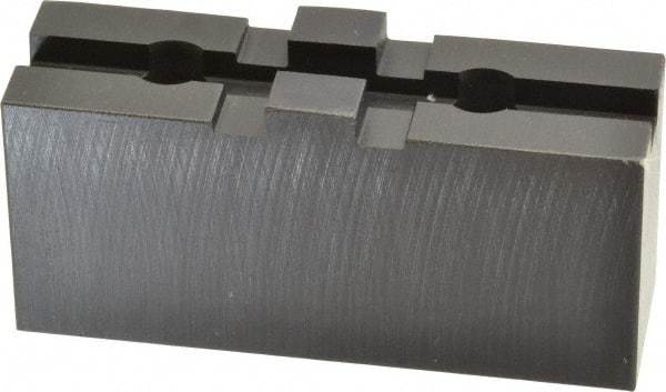 Bison - 8" Chuck Capacity, Tongue & Groove Attachment, Square Soft Lathe Chuck Jaw - 1 Jaw, Steel, 1-3/4" Btw Mount Hole Ctrs, 3-1/2" Long x 1-1/16" Wide x 1.713" High, 5/16" Groove - USA Tool & Supply