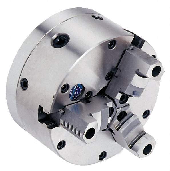 Vectrax - 3 Jaws, 6" Diam, Self Centering Manual Lathe Chuck - Includes Back Plate - USA Tool & Supply