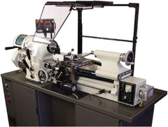 Vectrax - Plastic Chip & Coolant Shield - 1/8" Thick x 8.27" Wide x 38.19" Long, Pivot/Screw Base, Use with Toolroom Lathe - USA Tool & Supply