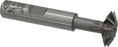 Interstate - 3/4° 3/4" Cut Diam, 3/16" Cut Width, 3/8" Shank, High Speed Steel Double-Angle Cutter - USA Tool & Supply