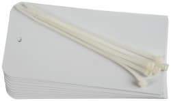 NMC - 3" High x 6" Long, Safety & Facility Blank Tag - 2 Sides, White Unrippable Vinyl - USA Tool & Supply
