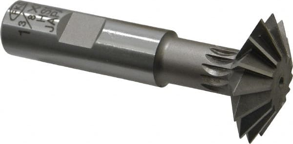 Interstate - 1-3/8° 1-3/8" Cut Diam, 7/16" Cut Width, 5/8" Shank, High Speed Steel Double-Angle Cutter - USA Tool & Supply