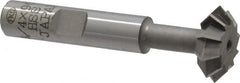 Interstate - 3/4° 3/4" Cut Diam, 1/4" Cut Width, 3/8" Shank, High Speed Steel Double-Angle Cutter - USA Tool & Supply