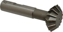 Interstate - 1-1/2° 1-1/2" Cut Diam, 9/16" Cut Width, 5/8" Shank, High Speed Steel Double-Angle Cutter - USA Tool & Supply