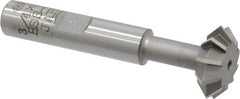 Interstate - 3/4° 3/4" Cut Diam, 1/4" Cut Width, 3/8" Shank, Cobalt Double-Angle Cutter - USA Tool & Supply