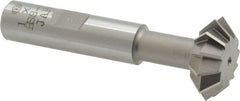 Interstate - 1° 1" Cut Diam, 3/8" Cut Width, 1/2" Shank, Cobalt Double-Angle Cutter - USA Tool & Supply