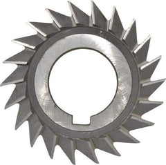 Value Collection - 3" Diam x 1/2" Width of Cut, 45° Included Angle, Arbor Connection, High Speed Steel Single Angle Cutter - Right Hand Cut, Oxide Finish - USA Tool & Supply