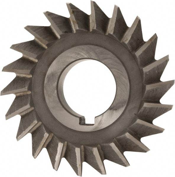 Value Collection - 3" Diam x 5/8" Width of Cut, 45° Included Angle, Arbor Connection, High Speed Steel Single Angle Cutter - Right Hand Cut, Oxide Finish - USA Tool & Supply