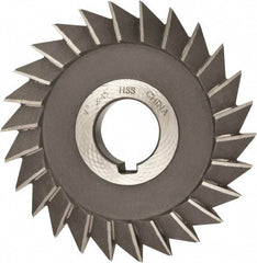 Value Collection - 4" Diam x 1/2" Width of Cut, 45° Included Angle, Arbor Connection, High Speed Steel Single Angle Cutter - Right Hand Cut, Oxide Finish - USA Tool & Supply