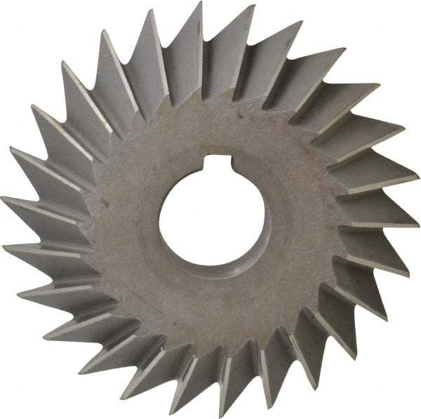 Value Collection - 4" Diam x 3/4" Width of Cut, 45° Included Angle, Arbor Connection, High Speed Steel Single Angle Cutter - Right Hand Cut, Oxide Finish - USA Tool & Supply