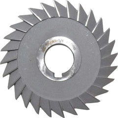 Interstate - 5" Diam x 3/4" Width of Cut, 45° Included Angle, Arbor Connection, High Speed Steel Single Angle Cutter - Right Hand Cut, Oxide Finish - USA Tool & Supply