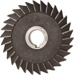 Value Collection - 6" Diam x 1" Width of Cut, 45° Included Angle, Arbor Connection, High Speed Steel Single Angle Cutter - Right Hand Cut, Oxide Finish - USA Tool & Supply