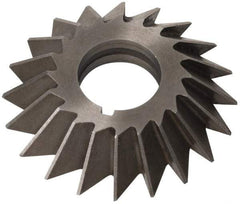 Value Collection - 5" Diam x 1" Width of Cut, 60° Included Angle, Arbor Connection, High Speed Steel Single Angle Cutter - Left Hand Cut, Uncoated - USA Tool & Supply