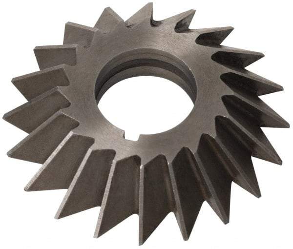 Value Collection - 5" Diam x 3/4" Width of Cut, 60° Included Angle, Arbor Connection, High Speed Steel Single Angle Cutter - Left Hand Cut, Uncoated - USA Tool & Supply