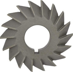 Value Collection - 2-1/2" Diam x 1/2" Width of Cut, 45° Included Angle, Arbor Connection, High Speed Steel Single Angle Cutter - Left Hand Cut, Oxide Finish - USA Tool & Supply