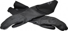 Ansell - Size XL (10), 26" Long, 85 mil Thick, Supported, Neoprene Chemical Resistant Gloves - Textured Finish, Fleece/Jersey Lined, Gauntlet Cuff, ANSI Abrasion Level 3, ANSI Cut Level 2, Black, FDA Approved - USA Tool & Supply