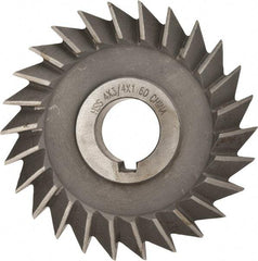 Value Collection - 4" Diam x 3/4" Width of Cut, 60° Included Angle, Arbor Connection, High Speed Steel Single Angle Cutter - Right Hand Cut, Oxide Finish - USA Tool & Supply