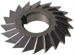 Made in USA - 5° 5" Cut Diam, 1" Cut Width, 1-1/4" Arbor, High Speed Steel Double-Angle Cutter - USA Tool & Supply