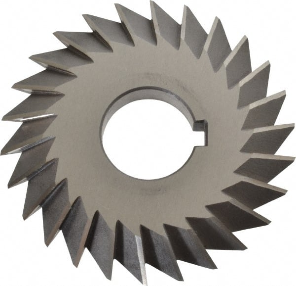 Value Collection - 4° 4" Cut Diam, 1/2" Cut Width, 1-1/4" Arbor, High Speed Steel Double-Angle Cutter - USA Tool & Supply