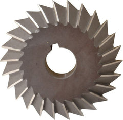 Value Collection - 4° 4" Cut Diam, 3/4" Cut Width, 1" Arbor, High Speed Steel Double-Angle Cutter - USA Tool & Supply