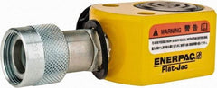 Enerpac - 10 Ton, 0.44" Stroke, 0.98 Cu In Oil Capacity, Portable Hydraulic Flat Body Cylinder - 2.24 Sq In Effective Area, 1.69" Lowered Ht., 2.13" Max Ht., 1.69" Cyl Bore Diam, 1.5" Plunger Rod Diam, 10,000 Max psi - USA Tool & Supply