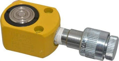 Enerpac - 5 Ton, 0.25" Stroke, 0.25 Cu In Oil Capacity, Portable Hydraulic Flat Body Cylinder - 0.99 Sq In Effective Area, 1.28" Lowered Ht., 1.53" Max Ht., 1.13" Cyl Bore Diam, 1" Plunger Rod Diam, 10,000 Max psi - USA Tool & Supply