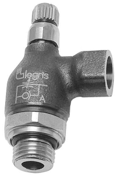 Legris - 1/8" BSPP Metal Threaded Flow Control Regulator - 0 to 145 psi, Treated Brass Material & Buna Nitrile O-Ring - USA Tool & Supply