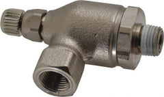 Legris - 1/8" NPT Metal Threaded Flow Control Regulator - 0 to 145 psi, Treated Brass Material & Viton O-Ring - USA Tool & Supply