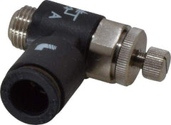 Legris - 8mm Tube OD x 1/8" BSPP Miniature Flow Control Regulator - 0 to 145 psi & Nylon Material - USA Tool & Supply