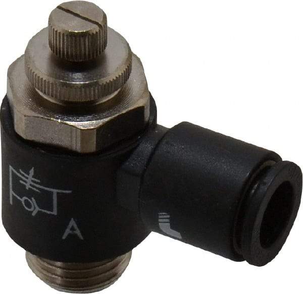 Legris - 8mm Tube OD x 1/4" BSPP Miniature Flow Control Regulator - 0 to 145 psi & Nylon Material - USA Tool & Supply