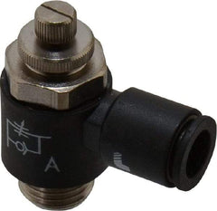 Legris - 8mm Tube OD x 1/4" BSPP Miniature Flow Control Regulator - 0 to 145 psi & Nylon Material - USA Tool & Supply