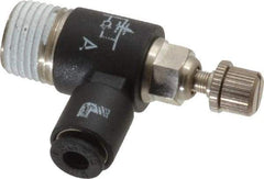 Legris - 1/8" OD x 1/8" NPT Miniature Flow Control Regulator - 0 to 145 psi & Nylon Material - USA Tool & Supply