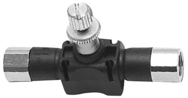 Legris - 1/2" NPT Threaded In-Line Flow Control Valve - 0 to 145 psi & Nylon Material - USA Tool & Supply