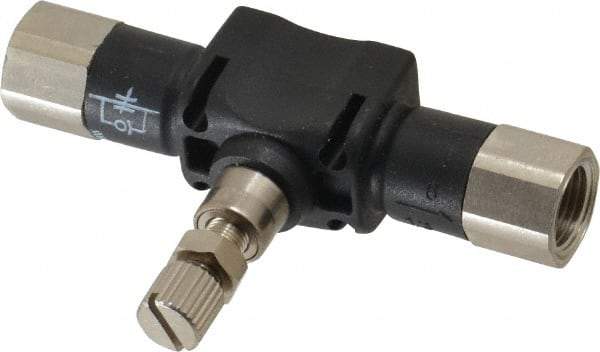 Legris - 1/8" NPT Threaded In-Line Flow Control Valve - 0 to 145 psi & Nylon Material - USA Tool & Supply