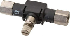 Legris - 1/4" NPT Threaded In-Line Flow Control Valve - 0 to 145 psi & Nylon Material - USA Tool & Supply