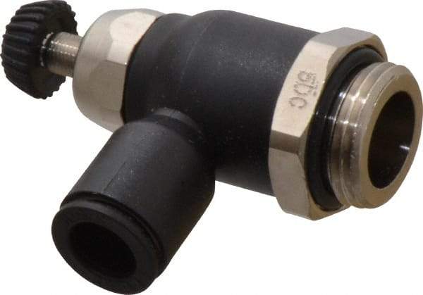 Legris - 8mm Tube OD x 3/8 Male BSPP Compact Meter Out Flow Control Valve - 14.5 to 145 psi, Nylon - USA Tool & Supply
