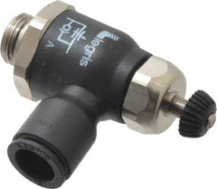 Legris - 10mm Tube OD x 1/4 Male BSPP Compact Meter Out Flow Control Valve - 14.5 to 145 psi, Nylon - USA Tool & Supply