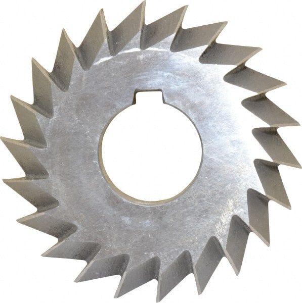 Value Collection - 3° 3" Cut Diam, 5/8" Cut Width, 1" Arbor, High Speed Steel Double-Angle Cutter - USA Tool & Supply